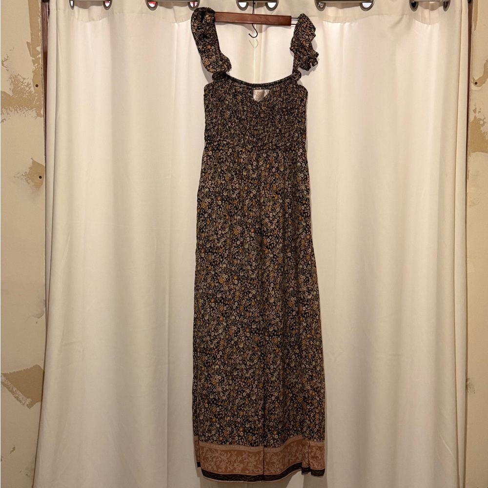 Floral Jumpsuit with Ruffled Straps